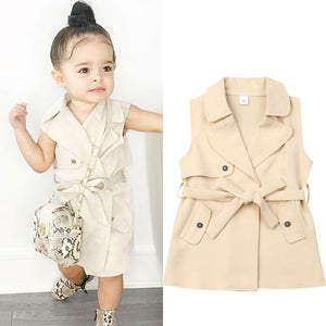 Girls Khaki Trench Coat