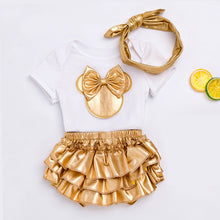 Load image into Gallery viewer, 3 Piece Outfits with bow-tie headband - Various Colors &amp; Styles
