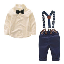 Load image into Gallery viewer, Baby Boy Suspender Set with Button Up Shirt
