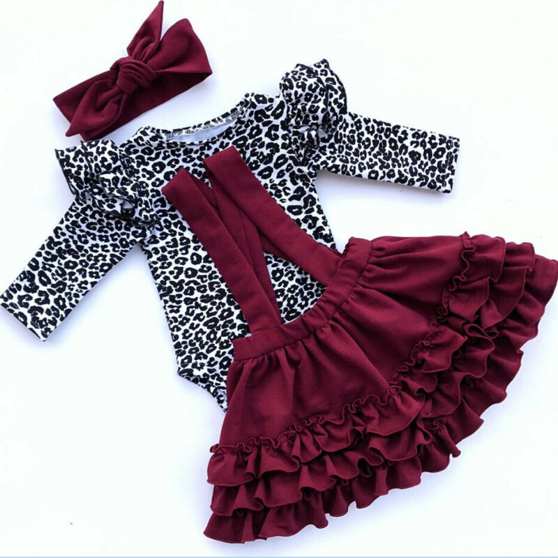 Leopard Long Sleeve Romper with Ruffled Skirt