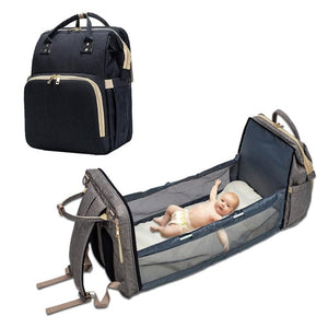 Diaper Bag that converts into portable bed