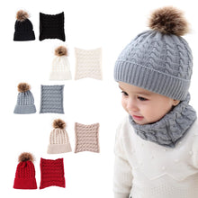 Load image into Gallery viewer, Knitted Beanie Cap with matching neck scarf
