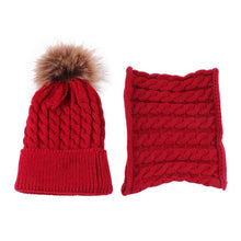 Load image into Gallery viewer, Knitted Beanie Cap with matching neck scarf
